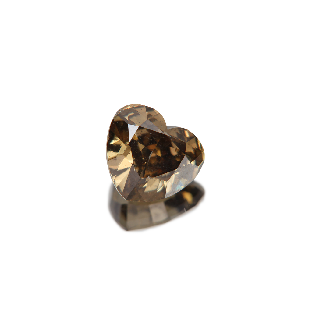 Fancy vivid olive Diamant 3.02ct ansicht von links
